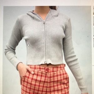 NEVER WORN GRAY BRANDY CROPPED JACKET